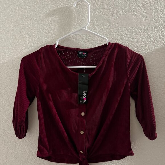 Ransom Girl Red top size S (7/8) girls - Picture 1 of 3